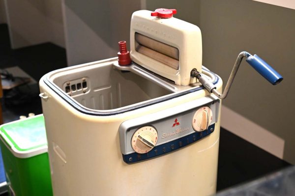 ローラーで洗濯物を絞るためのハンドル