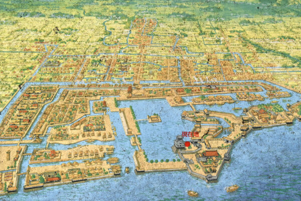 長浜城の構造推定復元図監修：市立長浜城歴史博物館イラスト：佐々木洋一